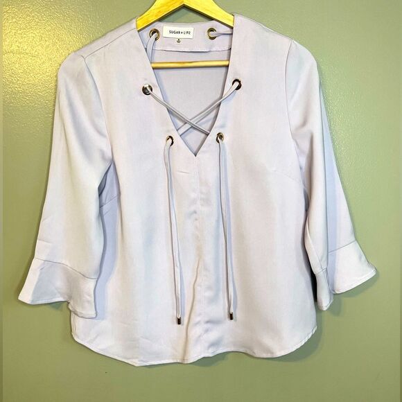 Sugar + lip’s lavender blouse size small office casual - Picture 1 of 5